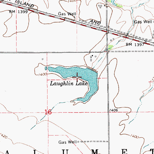 Topographic Map of Laughlin Lake, OK