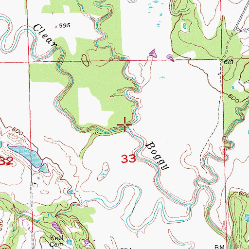 Topographic Map of Leader Creek, OK