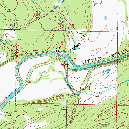 Topographic Map of Leflore Creek, OK