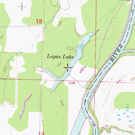 Topographic Map of Legas Lake, OK