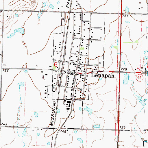Topographic Map of Lenapah, OK