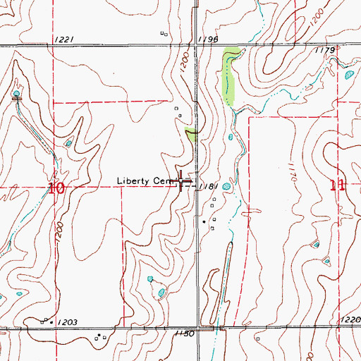 Topographic Map of Liberty Cemetery, OK