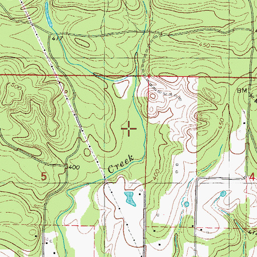 Topographic Map of Lick Creek, OK