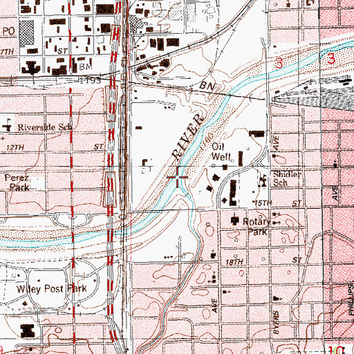 Topographic Map of Lightning Creek, OK