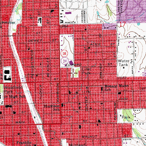 Topographic Map of Lilac Park, OK