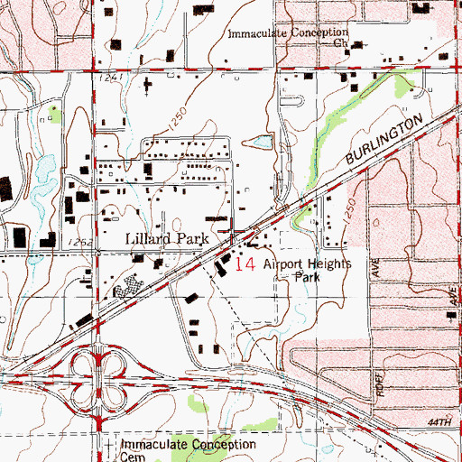 Topographic Map of Lillard Park, OK