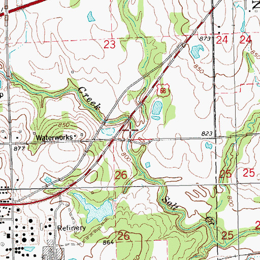 Topographic Map of Lilly Creek, OK