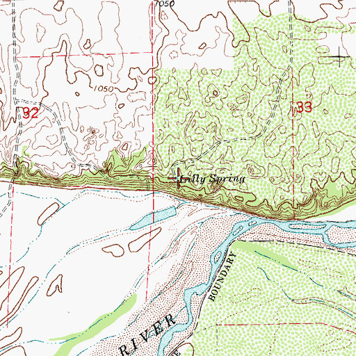 Topographic Map of Lilly Spring, OK