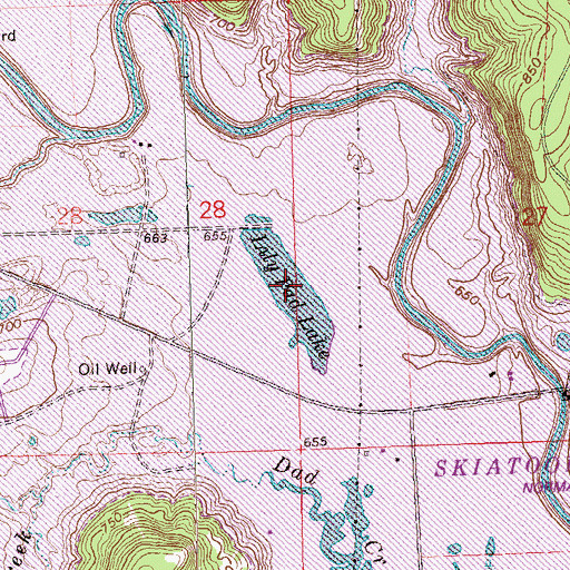 Topographic Map of Lily Pad Lake, OK