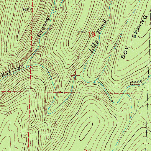 Topographic Map of Lily Pond Creek, OK