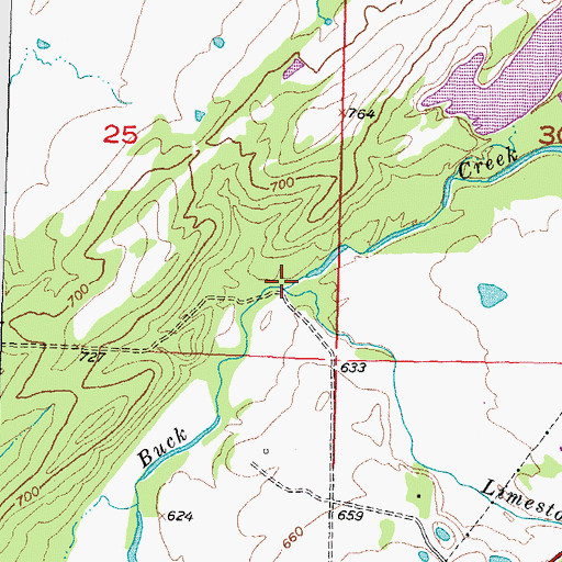 Topographic Map of Limestone Creek, OK