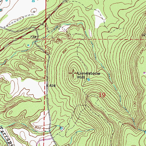 Topographic Map of Limestone Hill, OK