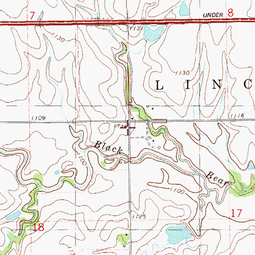 Topographic Map of Lincoln Center School, OK