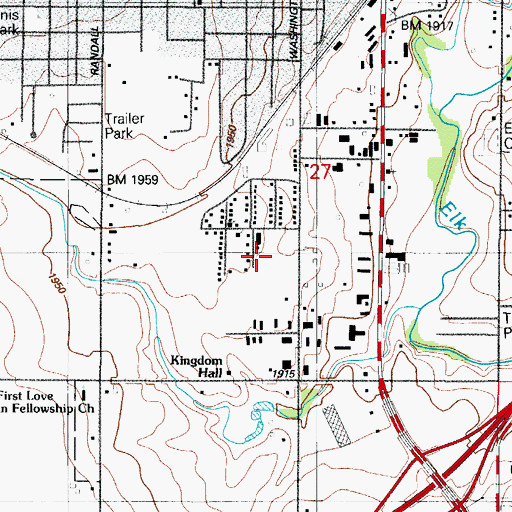 Topographic Map of Lincoln School, OK
