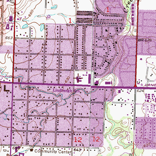 Topographic Map of Lindbergh Elementary School, OK