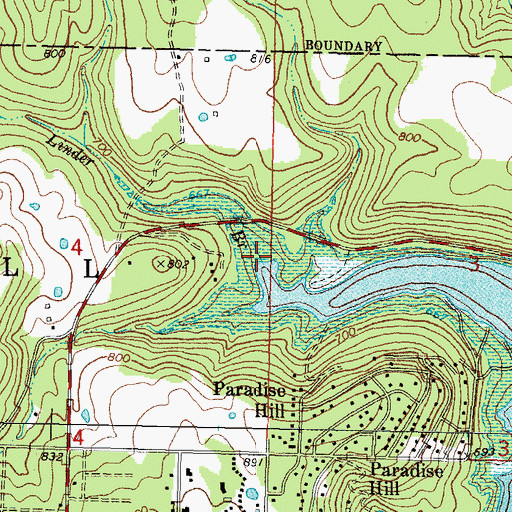 Topographic Map of Linder Branch, OK