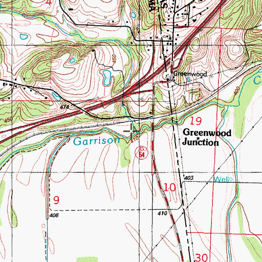 Topographic Map of Line Branch, OK