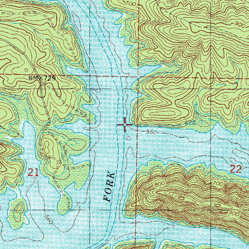 Topographic Map of Linson Creek, OK