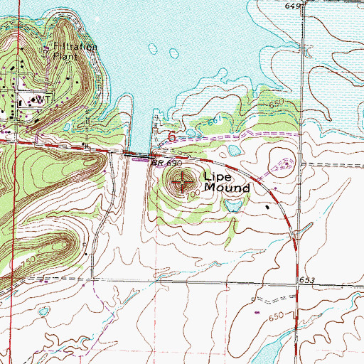 Topographic Map of Lipe Mound, OK