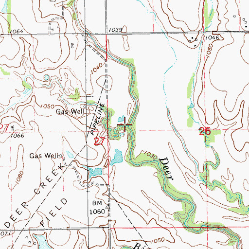 Topographic Map of Little Antelope Creek, OK