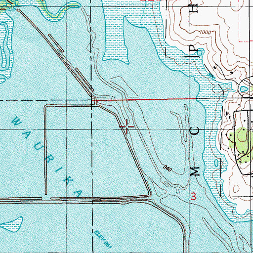 Topographic Map of Little Beaver Creek, OK