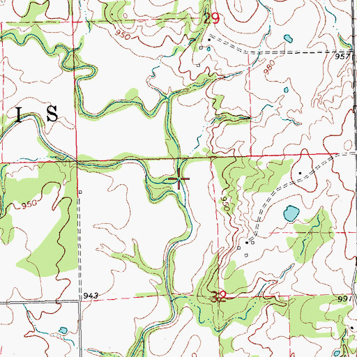 Topographic Map of Little Blue Creek, OK