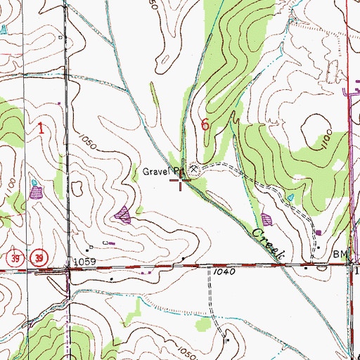 Topographic Map of Little Buckhead Creek, OK