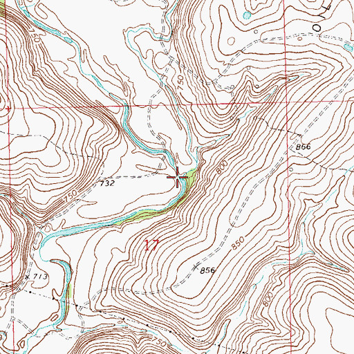 Topographic Map of Little Candy Creek, OK