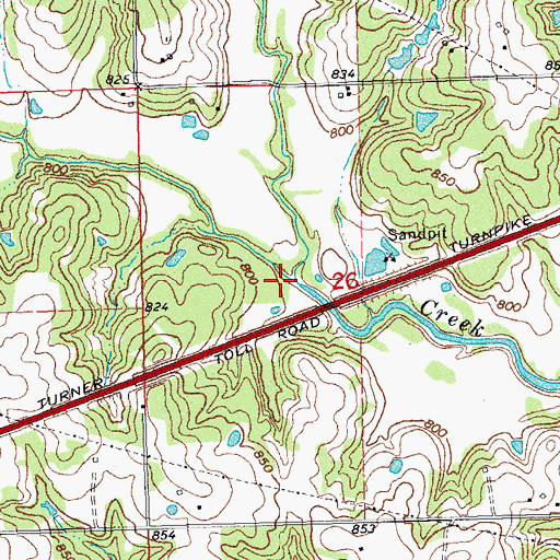 Topographic Map of Little Catfish Creek, OK