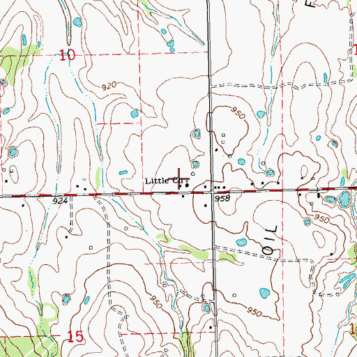 Topographic Map of Little Church, OK