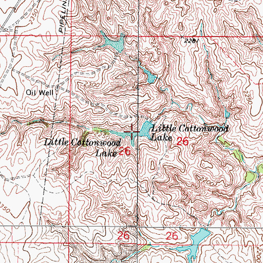 Topographic Map of Little Cottonwood Lake, OK