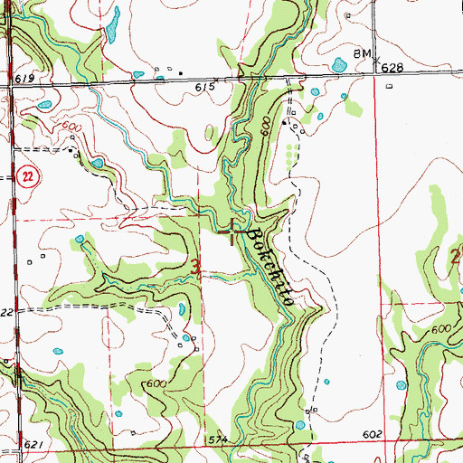Topographic Map of Little Creek, OK