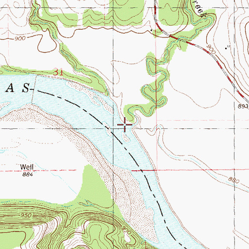 Topographic Map of Little Drum Creek, OK