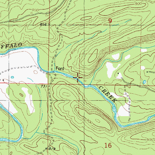 Topographic Map of Little Dry Creek, OK