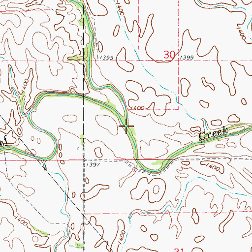 Topographic Map of Little Eagle Chief Creek, OK