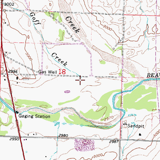 Topographic Map of Little Goff Creek, OK