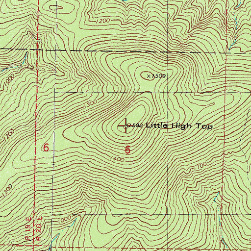 Topographic Map of Little High Top, OK