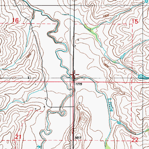 Topographic Map of Little Kiowa Creek, OK