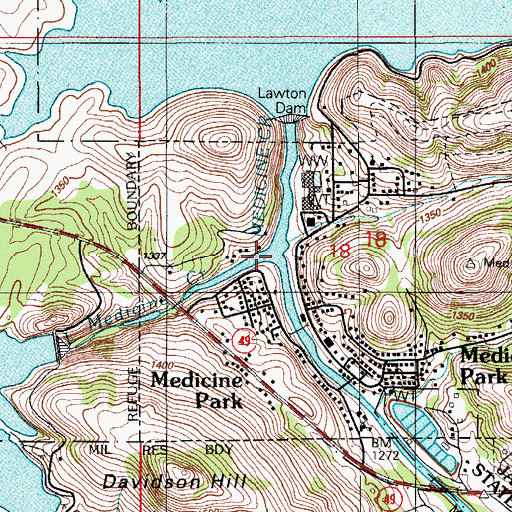Topographic Map of Little Medicine Creek, OK