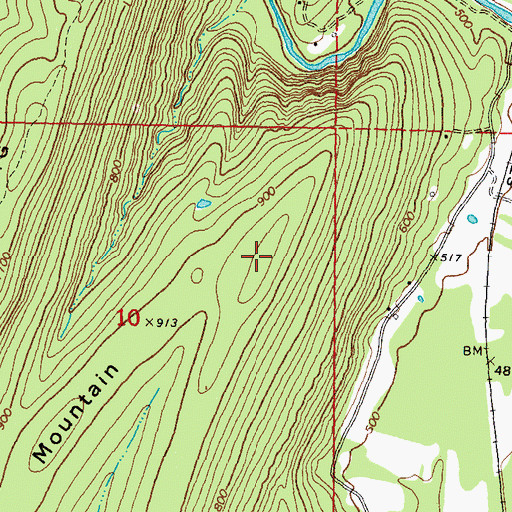 Topographic Map of Little Mountain, OK