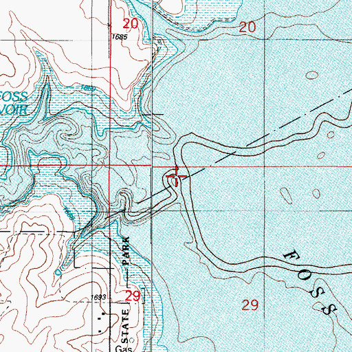 Topographic Map of Little Panther Creek, OK