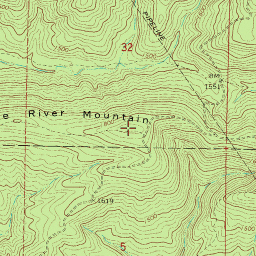 Topographic Map of Little River Mountain, OK
