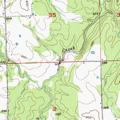 Topographic Map of Little Rock Creek, OK