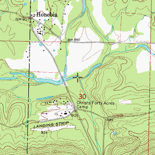 Topographic Map of Little Rock Creek, OK