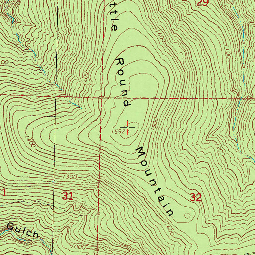Topographic Map of Little Round Mountain, OK
