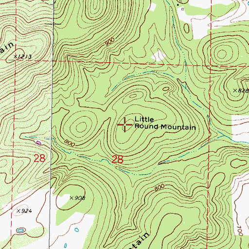 Topographic Map of Little Round Mountain, OK