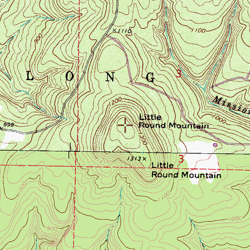 Topographic Map of Little Round Mountain, OK
