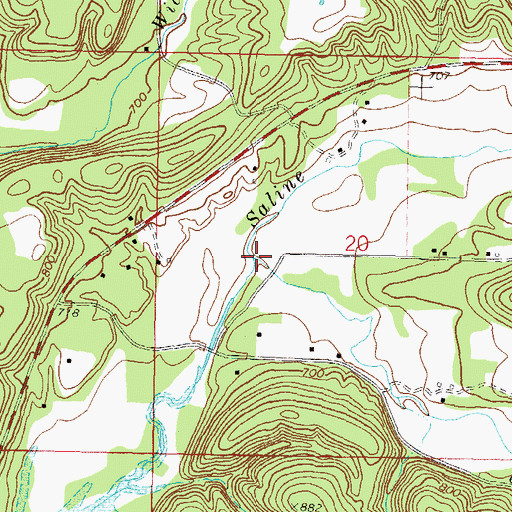 Topographic Map of Little Saline Creek, OK
