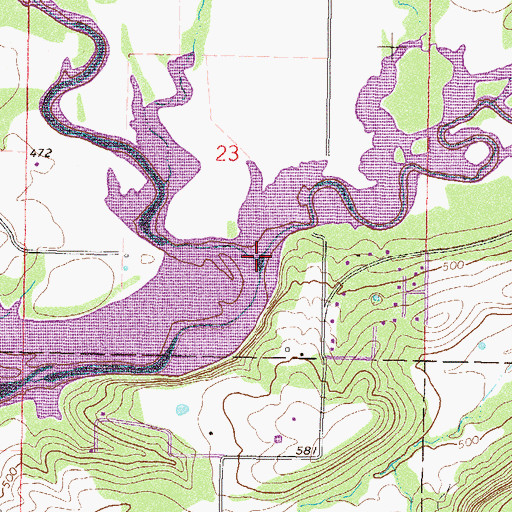 Topographic Map of Little Sallisaw Creek, OK