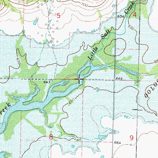 Topographic Map of Little Salt Creek, OK
